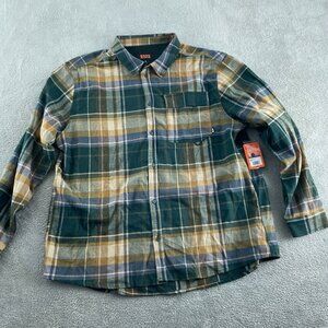 Bass Outdoor Mens XXL Rubber Plaid Stretch Flannel Shirt Long Sleeve NWT 4467